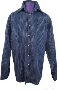 Satch Collared Dress Shirt‎ Button Down Slim Fit Long Sleeve Geometric